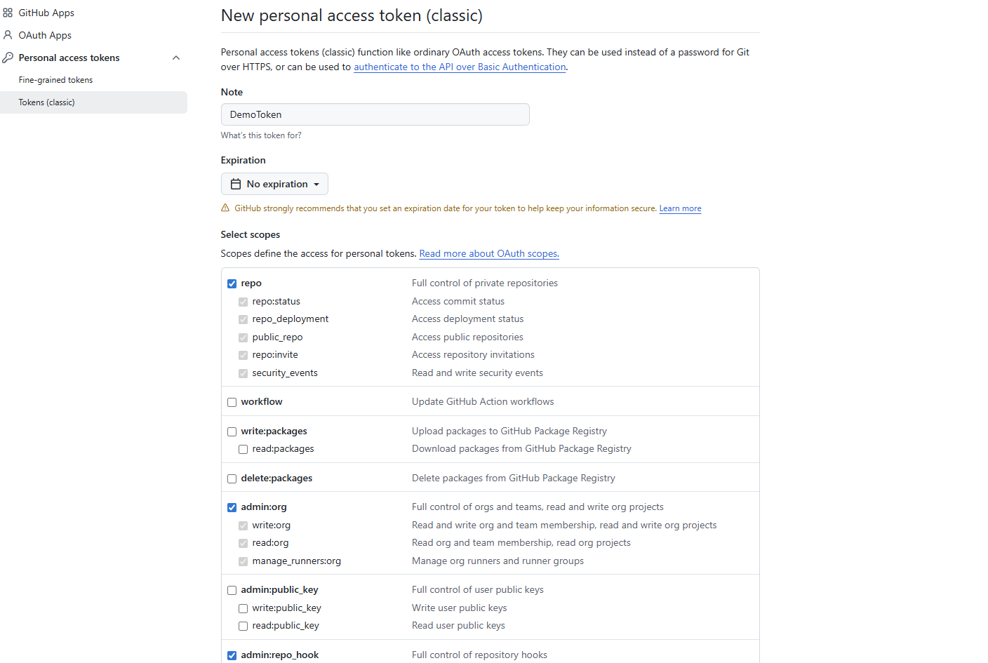 Set GitHub Token Permissions