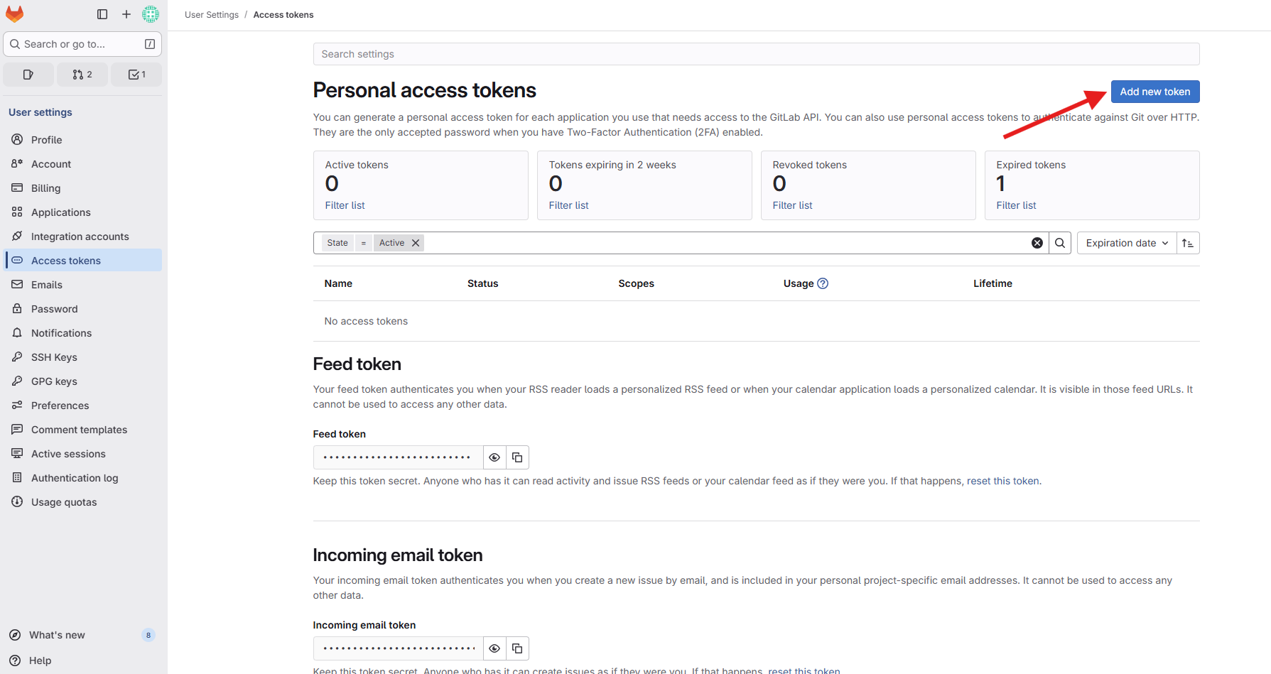 Personal Bitbucket Settings