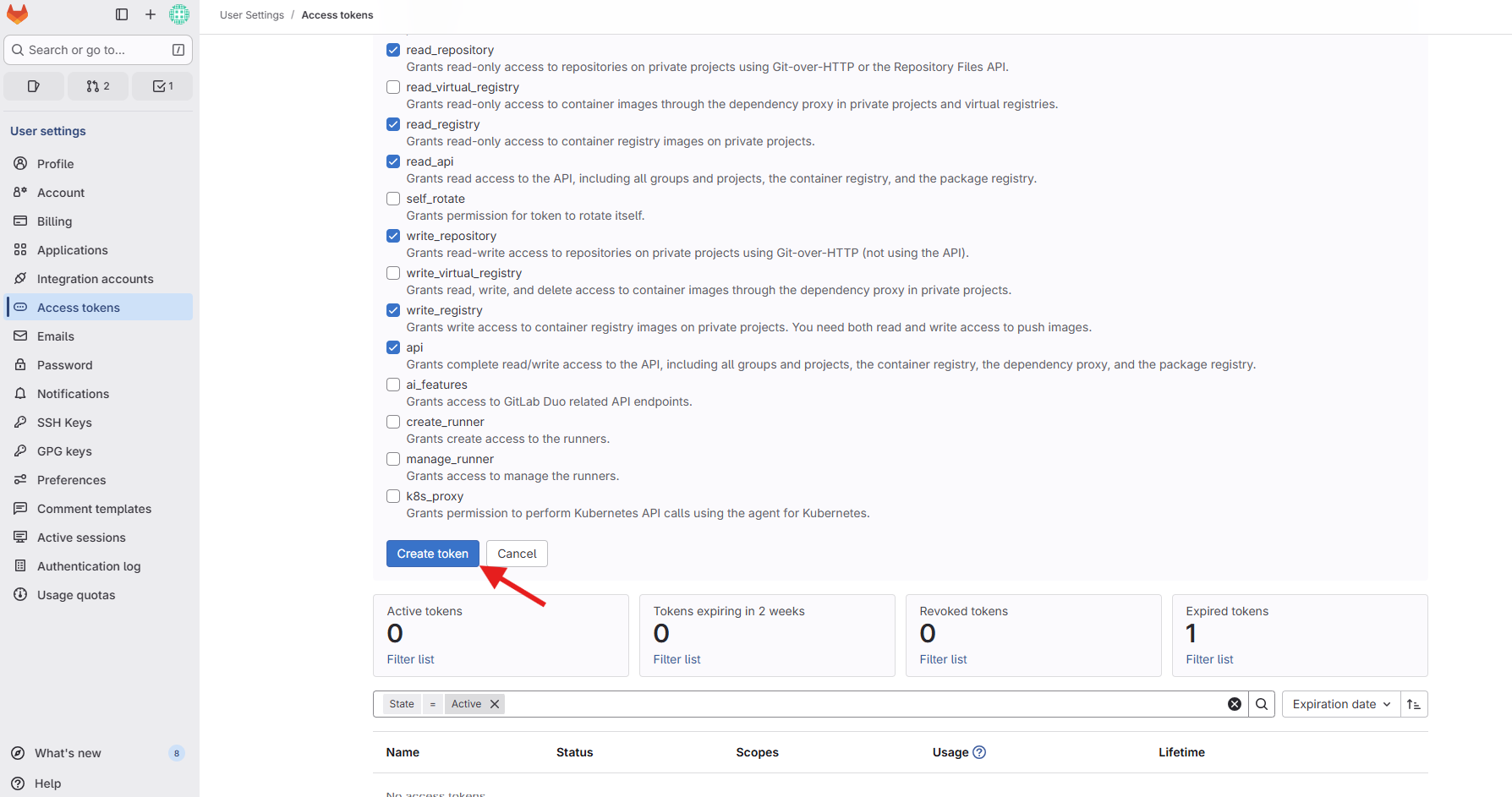Personal Bitbucket Settings