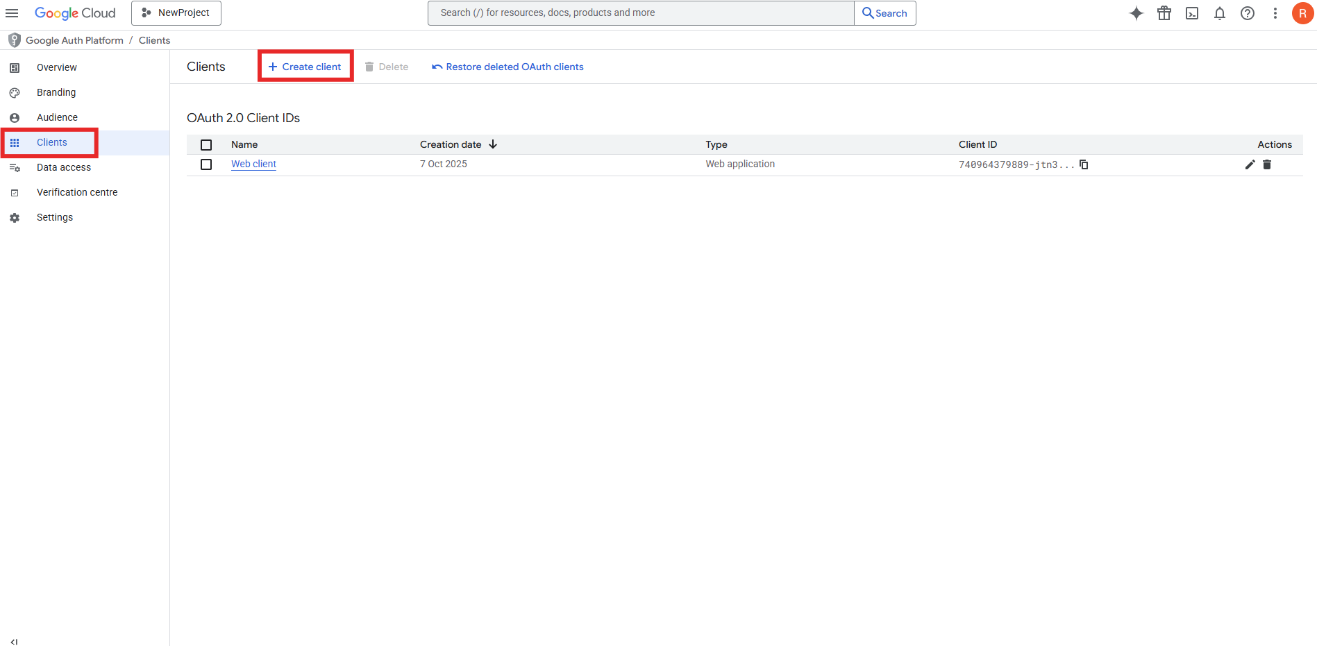 Google Drive API Client Creation