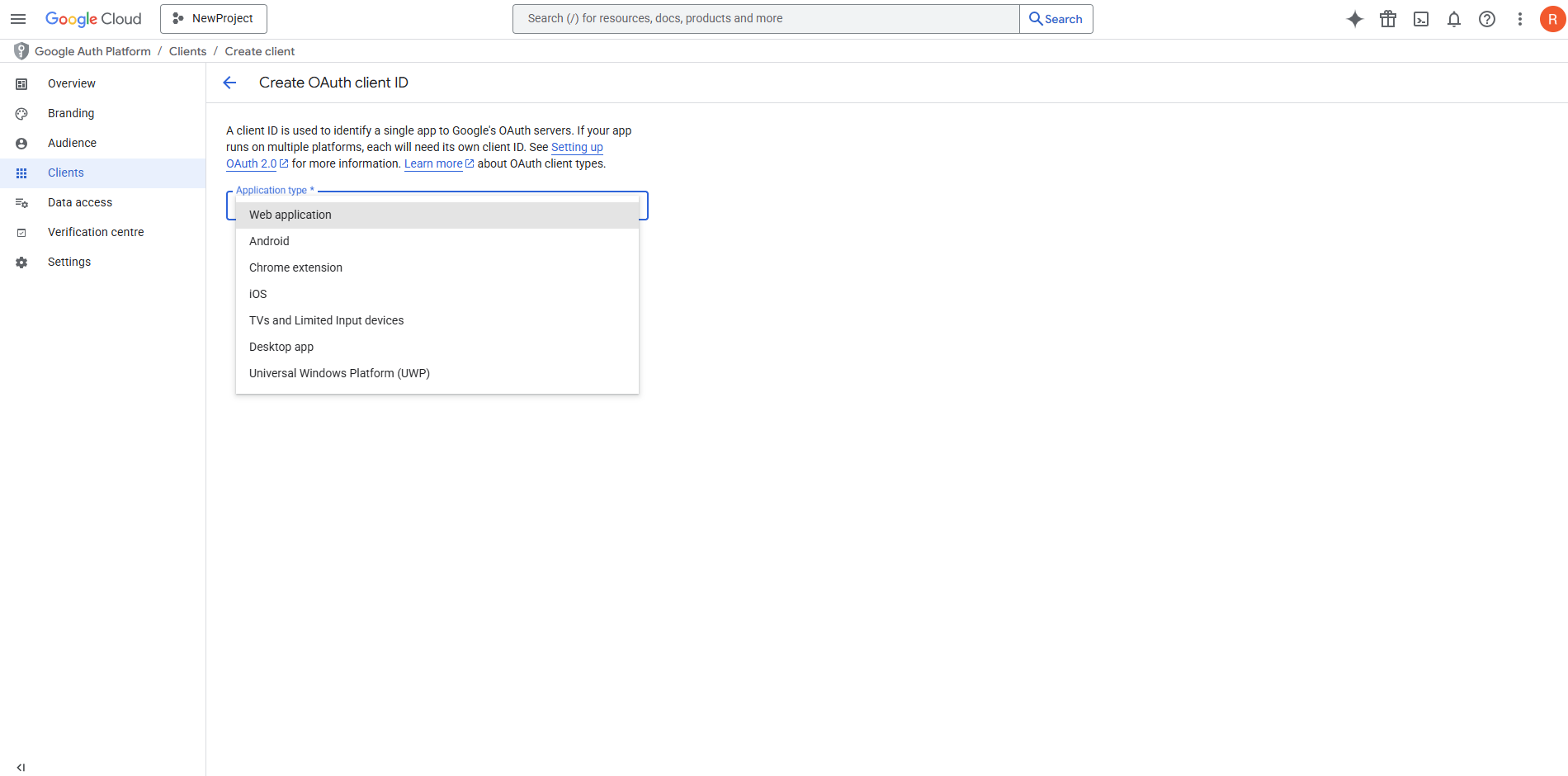 Google Drive API Client Creation