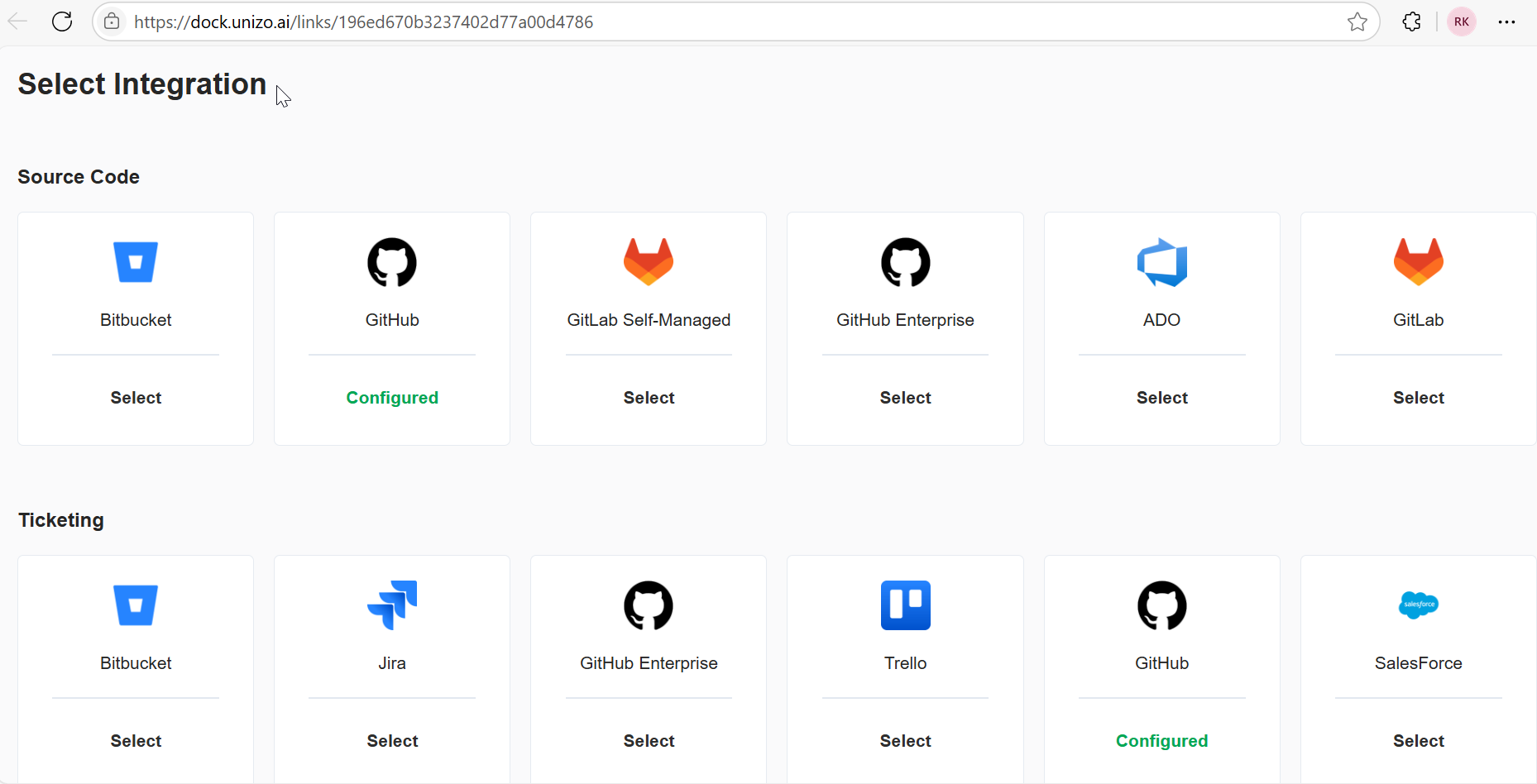 Unizo Connect UI Select