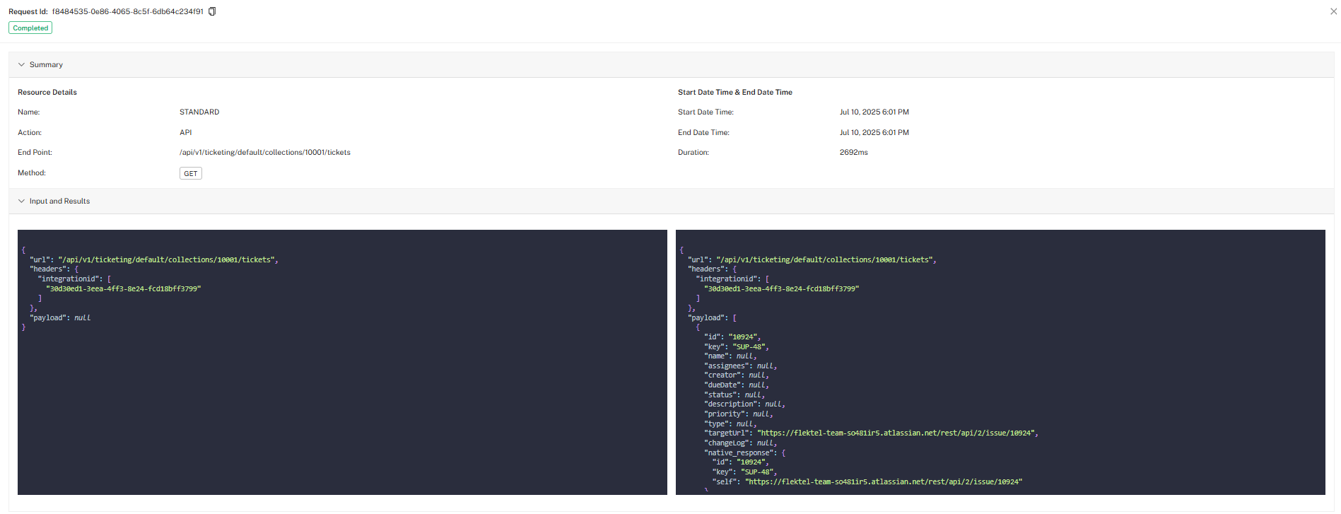 Unizo Request-Response