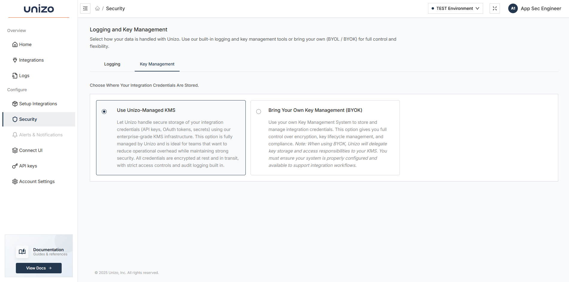 Key Protection Settings